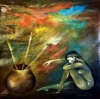 Paints again the past sky with several brushes